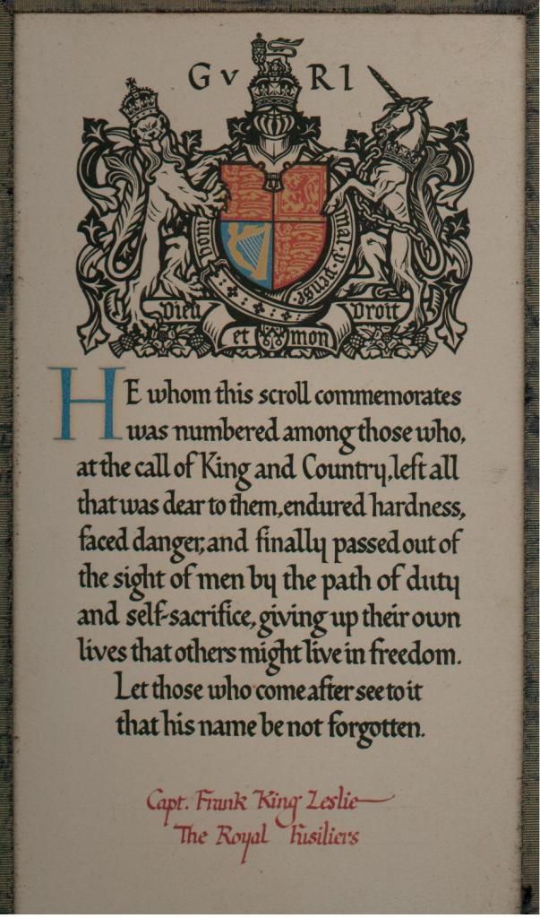 Frank King Leslie scroll